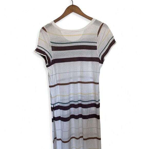 Free People Too Legit Tunic Dress White With Brown Stripes Size Small Cotton - Picture 8 of 10